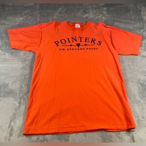 Pointers UW Stevens Point Orange Graphic T-Shirt single stitch